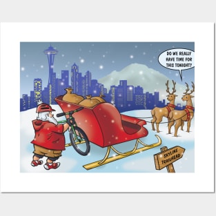 Santa's Bike Rack Posters and Art